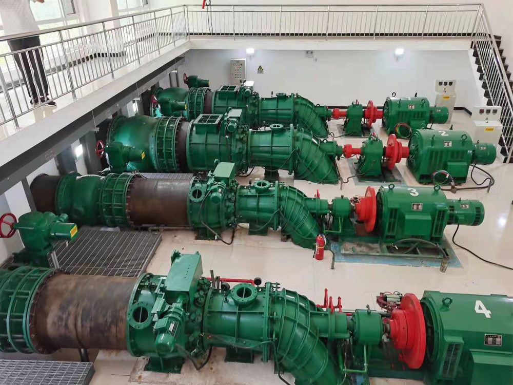 庄里水库水电站，采用轴伸贯流式水轮机